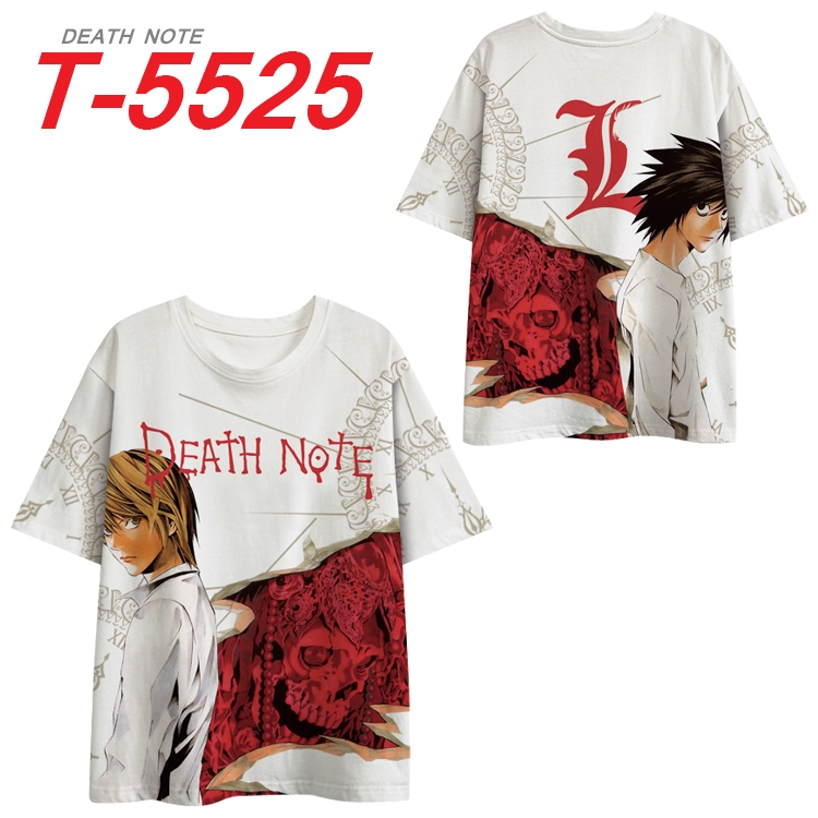 Death note Anime Peripheral Full Color Milk Silk Short Sleeve T-Shirt from S to 6XL T-5525