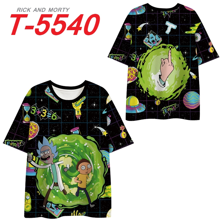 Rick and Morty Anime Peripheral Full Color Milk Silk Short Sleeve T-Shirt from S to 6XL T-5540