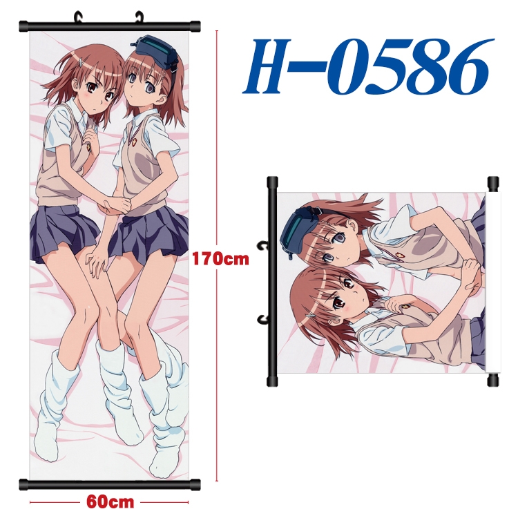 Toaru Kagaku no Railgun Black plastic rod cloth hanging canvas painting 60x170cm  H-0586