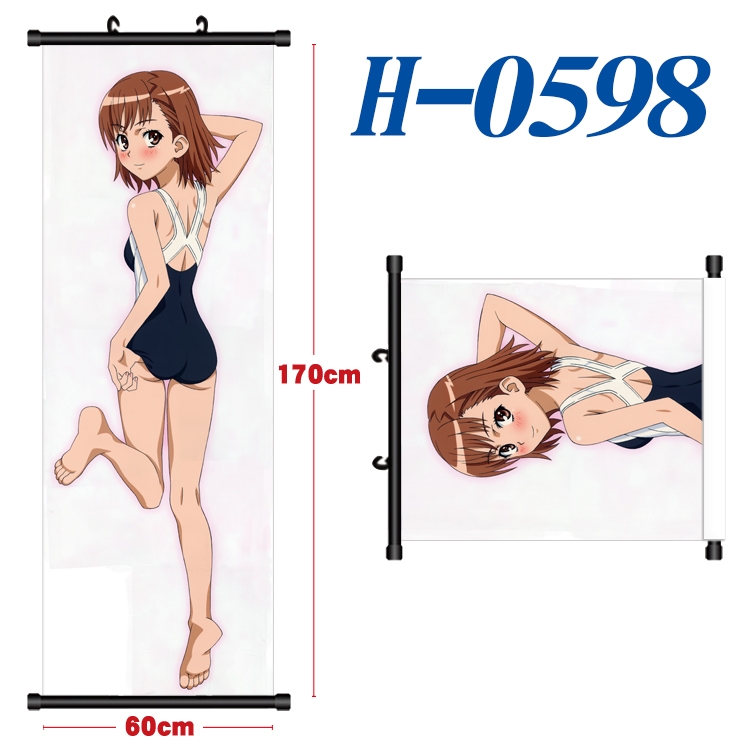 Toaru Kagaku no Railgun Black plastic rod cloth hanging canvas painting 60x170cm H-0598