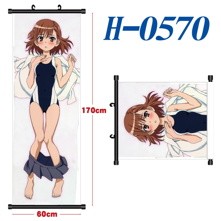 Toaru Kagaku no Railgun Black plastic rod cloth hanging canvas painting 60x170cm H-0570