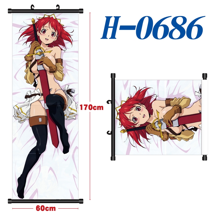 Assault Witch Black plastic rod cloth hanging canvas painting 60x170cm H-0686