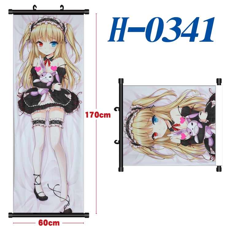 K-ON! Black plastic rod cloth hanging canvas painting 60x170cm H-0341