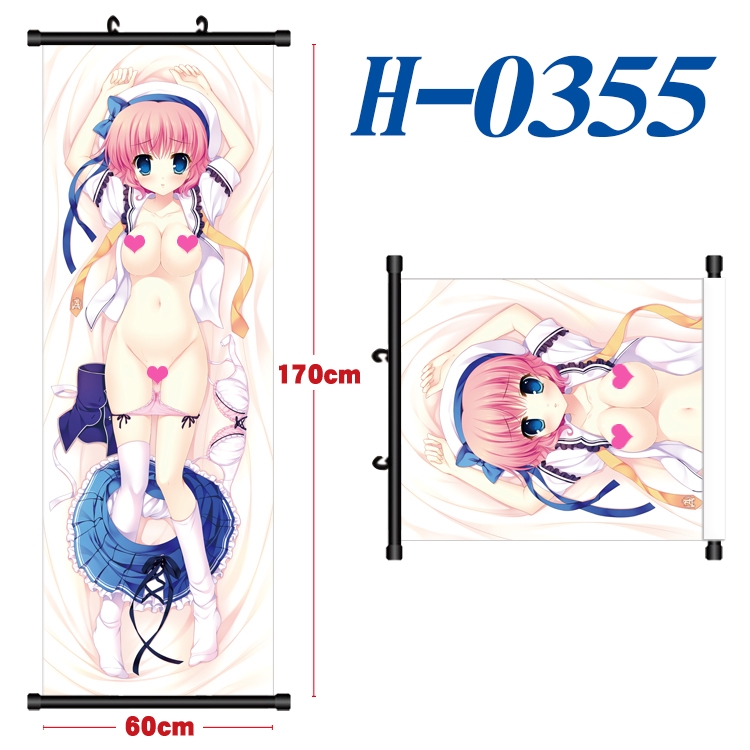 Oshino Shinobi Black plastic rod cloth hanging canvas painting 60x170cm   H-0355