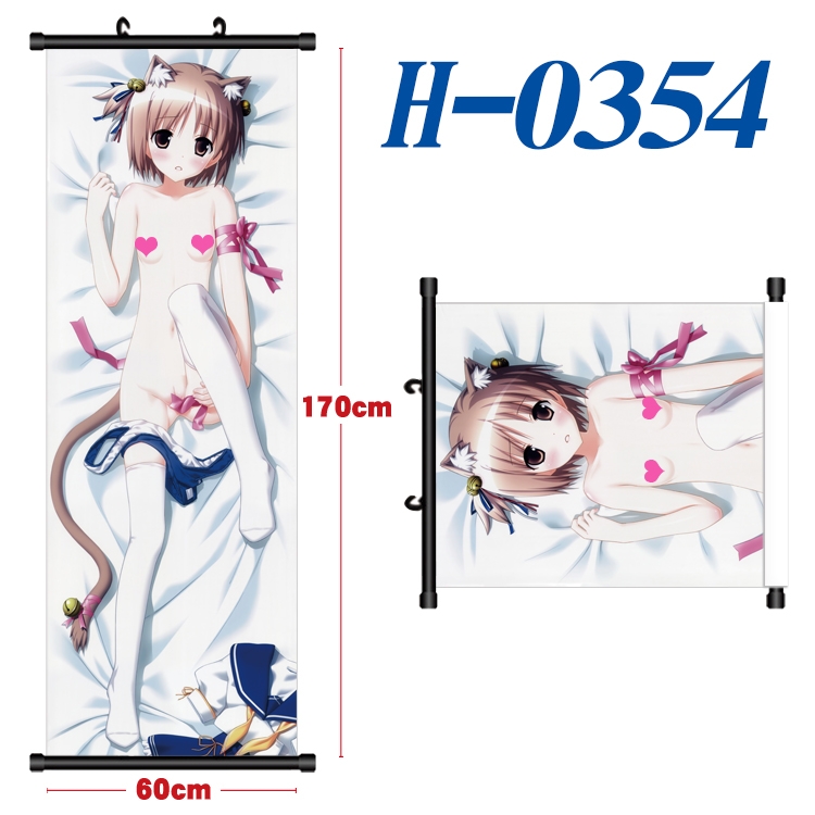 Oshino Shinobi Black plastic rod cloth hanging canvas painting 60x170cm   H-0354