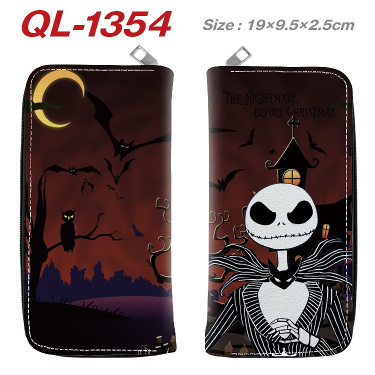 The Nightmare Before Christmas Anime pu leather long zipper wallet 19X9.5X2.5CM QL-1354