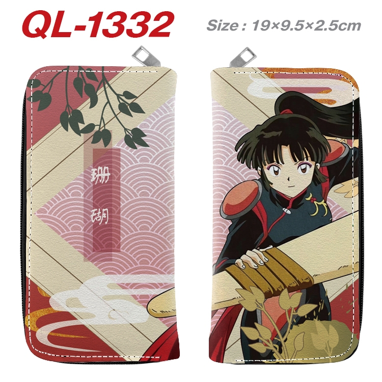 Inuyasha Anime pu leather long zipper wallet 19X9.5X2.5CM QL-1332