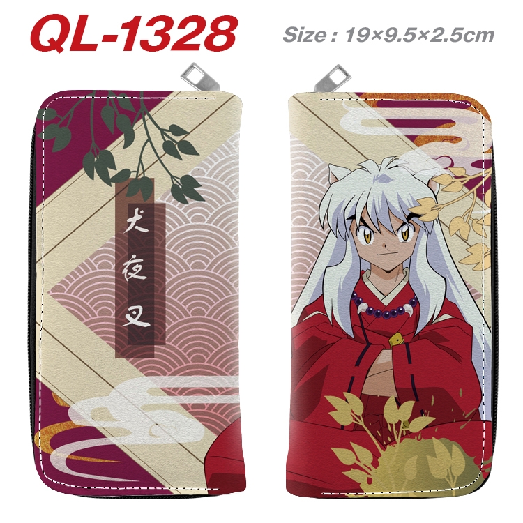 Inuyasha Anime pu leather long zipper wallet 19X9.5X2.5CM QL-1328