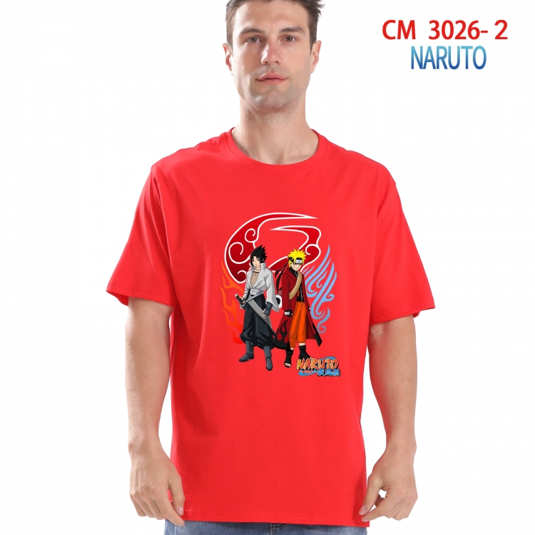 Naruto Printed short-sleeved cotton T-shirt from S to 4XL CM-3026-2