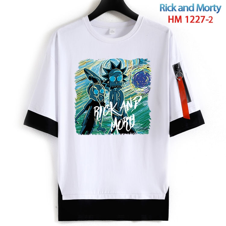 Rick and Morty Cotton Crew Neck Fake Two-Piece Short Sleeve T-Shirt from S to 4XL HM 1227 21