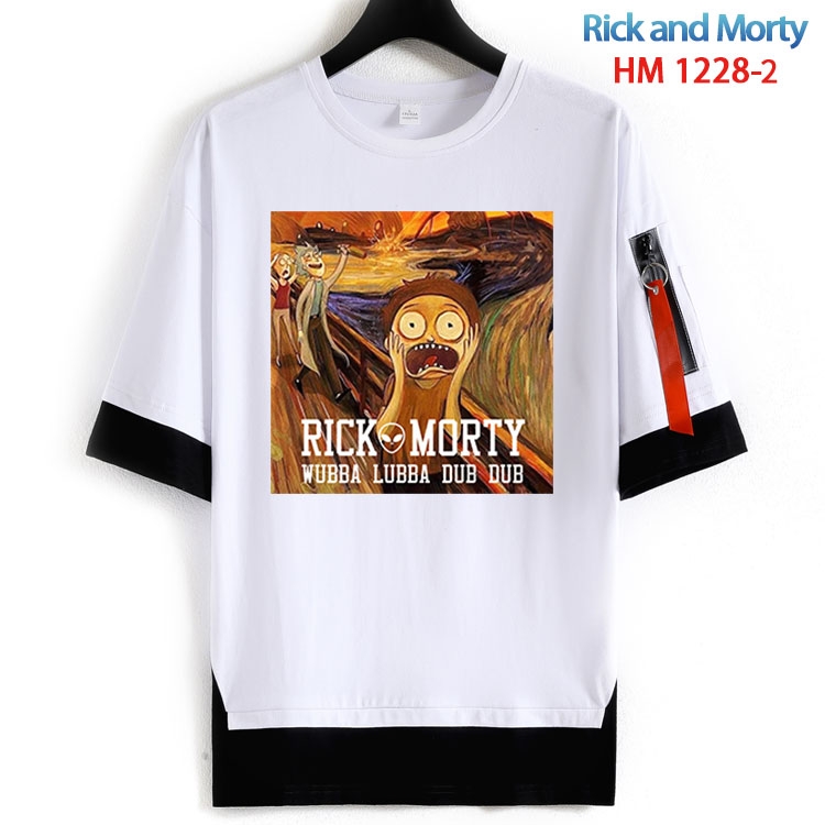Rick and Morty Cotton Crew Neck Fake Two-Piece Short Sleeve T-Shirt from S to 4XL HM 1228 21