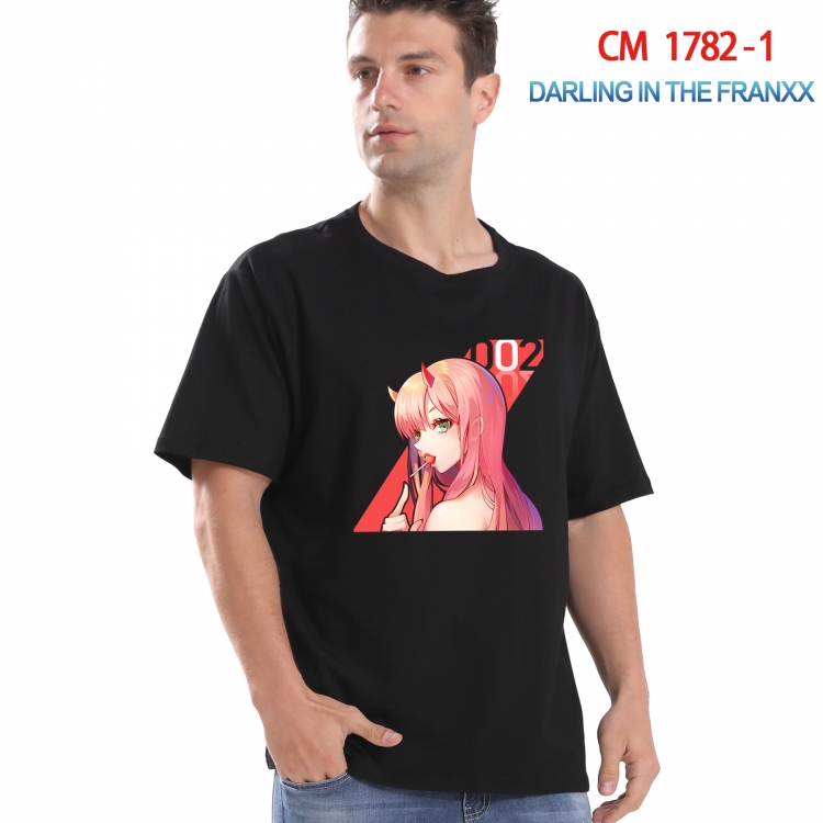 DARLING in the FRANX Printed short-sleeved cotton T-shirt from S to 4XL    CM-1782-1