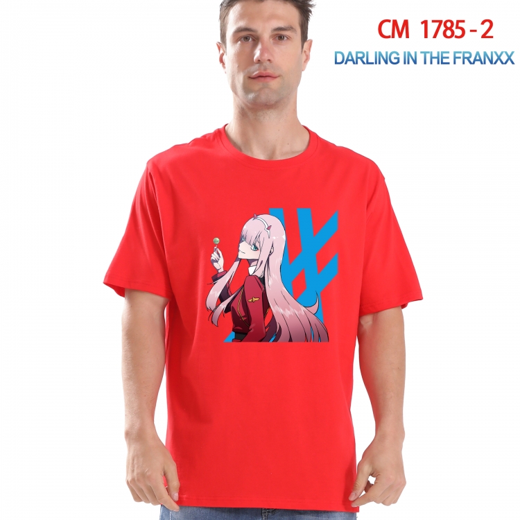 DARLING in the FRANX Printed short-sleeved cotton T-shirt from S to 4XL   CM-1785-2