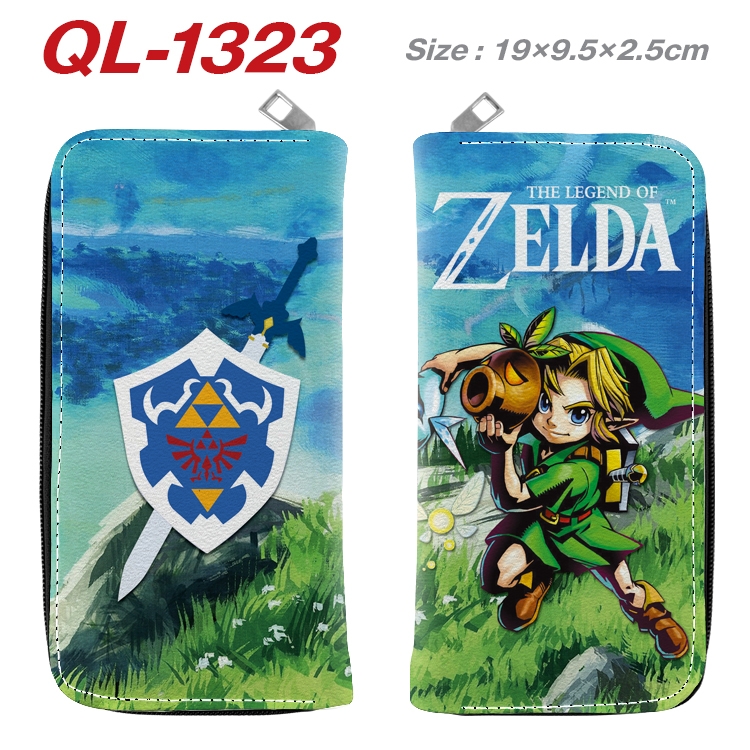 The Legend of Zelda Anime pu leather long zipper wallet 19X9.5X2.5CM QL-1323