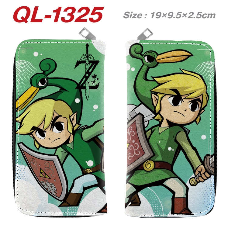 The Legend of Zelda Anime pu leather long zipper wallet 19X9.5X2.5CM QL-1325