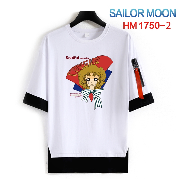 sailormoon Cotton Crew Neck Fake Two-Piece Short Sleeve T-Shirt from S to 4XL HM-1750-2