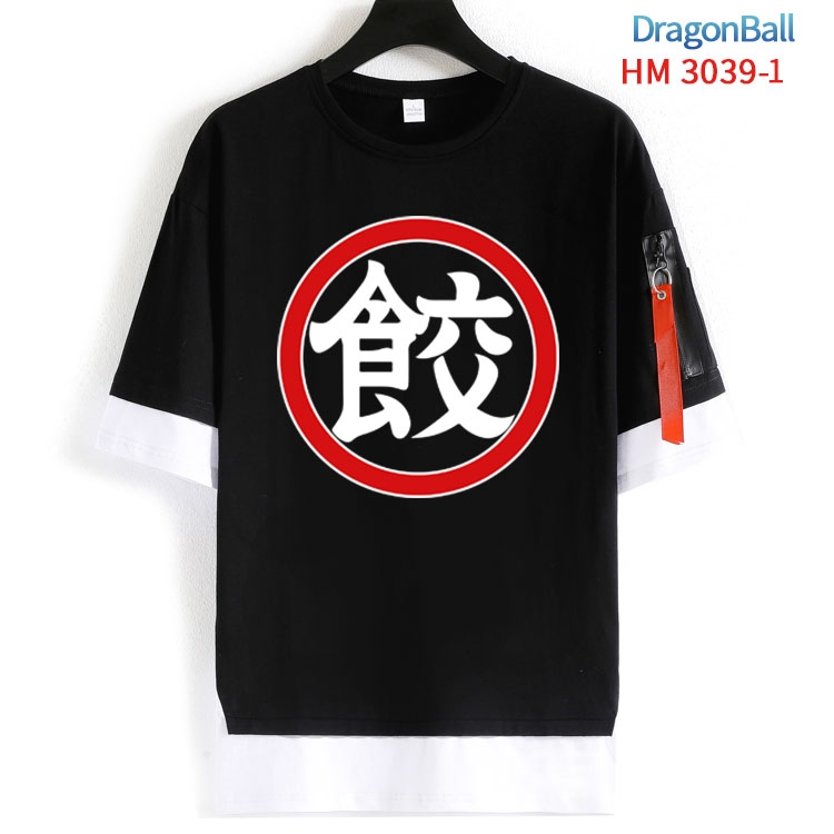 DRAGON BALL Cotton Crew Neck Fake Two-Piece Short Sleeve T-Shirt from S to 4XL HM-3039-1