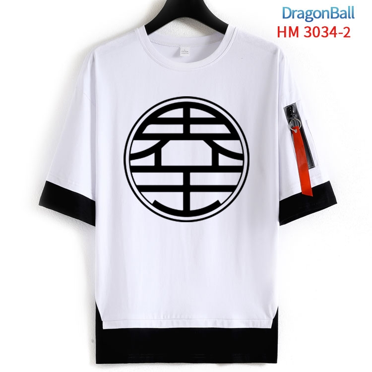 DRAGON BALL Cotton Crew Neck Fake Two-Piece Short Sleeve T-Shirt from S to 4XL HM-3034-2