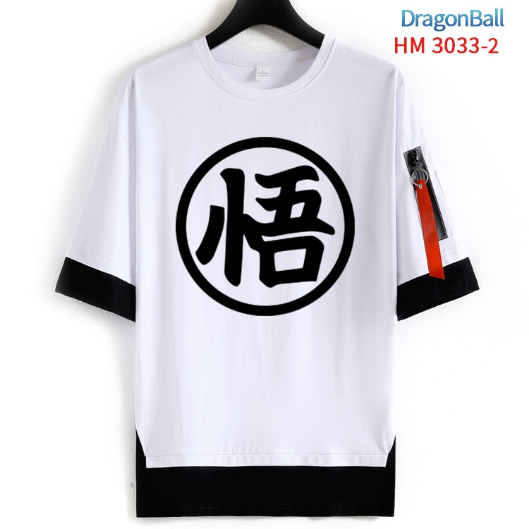 DRAGON BALL Cotton Crew Neck Fake Two-Piece Short Sleeve T-Shirt from S to 4XL  HM-3033-2