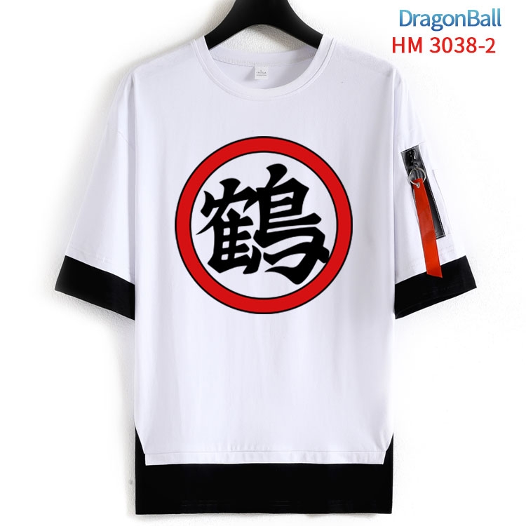 DRAGON BALL Cotton Crew Neck Fake Two-Piece Short Sleeve T-Shirt from S to 4XL HM-3038-2