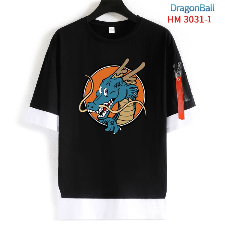 DRAGON BALL Cotton Crew Neck Fake Two-Piece Short Sleeve T-Shirt from S to 4XL HM-3031-1