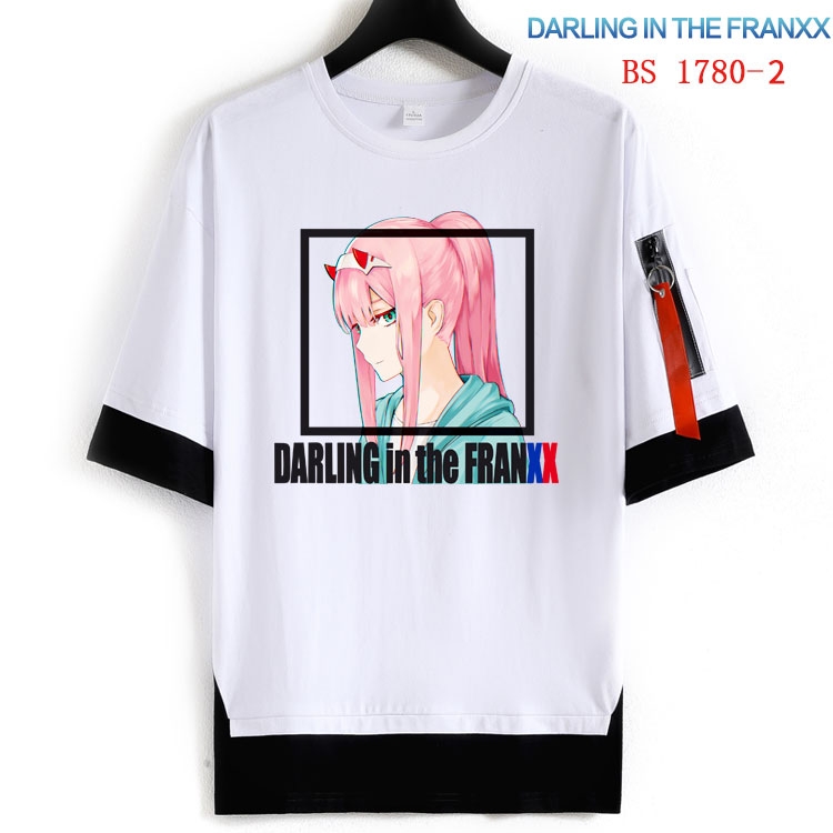 DARLING in the FRANX  Cotton Crew Neck Fake Two-Piece Short Sleeve T-Shirt from S to 4XL  HM-1780-2