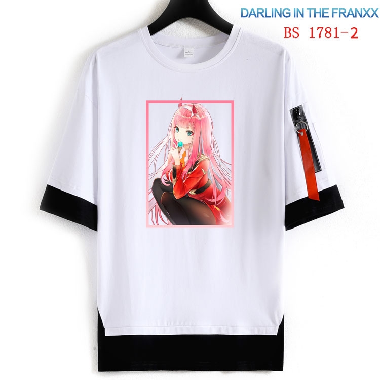 DARLING in the FRANX  Cotton Crew Neck Fake Two-Piece Short Sleeve T-Shirt from S to 4XL  HM-1781-2