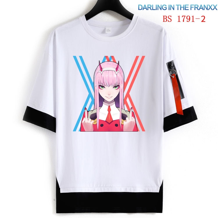 DARLING in the FRANX  Cotton Crew Neck Fake Two-Piece Short Sleeve T-Shirt from S to 4XL   HM-1791-2