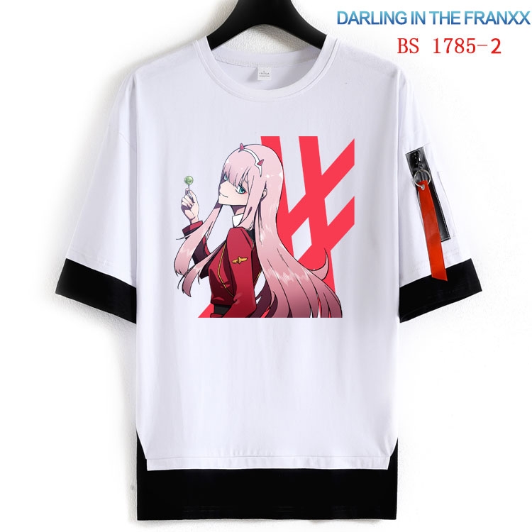 DARLING in the FRANX  Cotton Crew Neck Fake Two-Piece Short Sleeve T-Shirt from S to 4XL  HM-1785-2