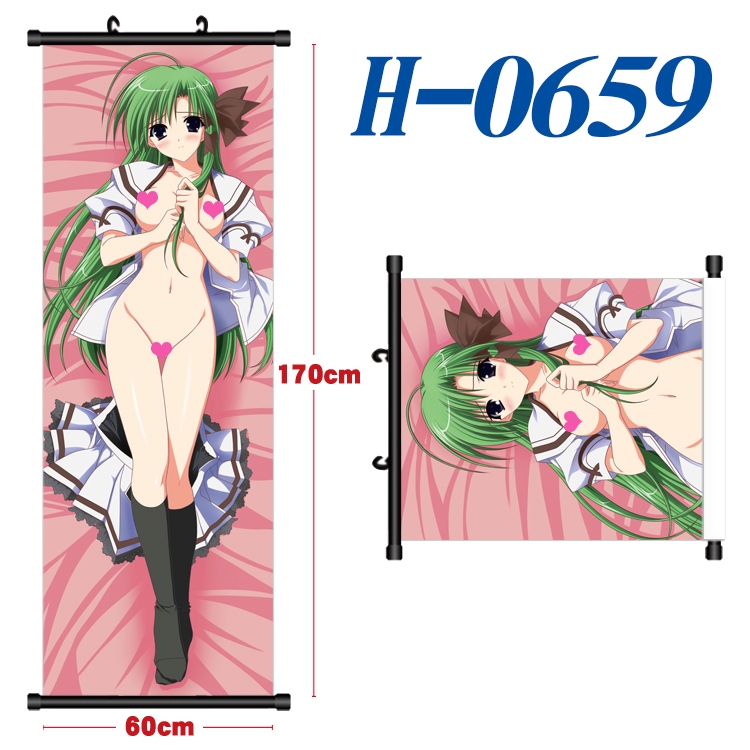 Natsuiro no Sunadokei Black plastic rod cloth hanging canvas painting 60x170cm H-