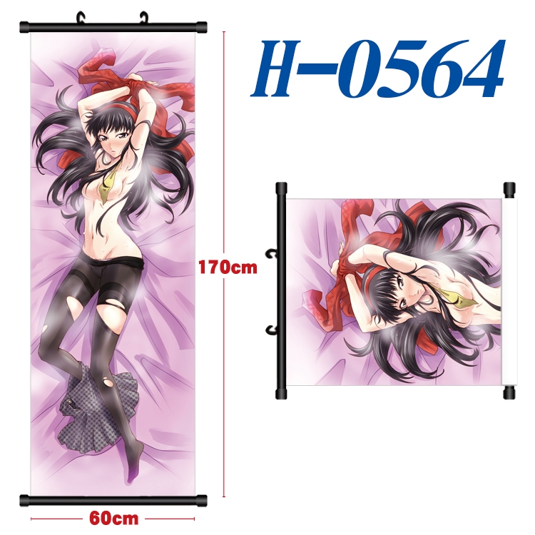 Date-A-Live Black plastic rod cloth hanging canvas painting 60x170cm H-0564