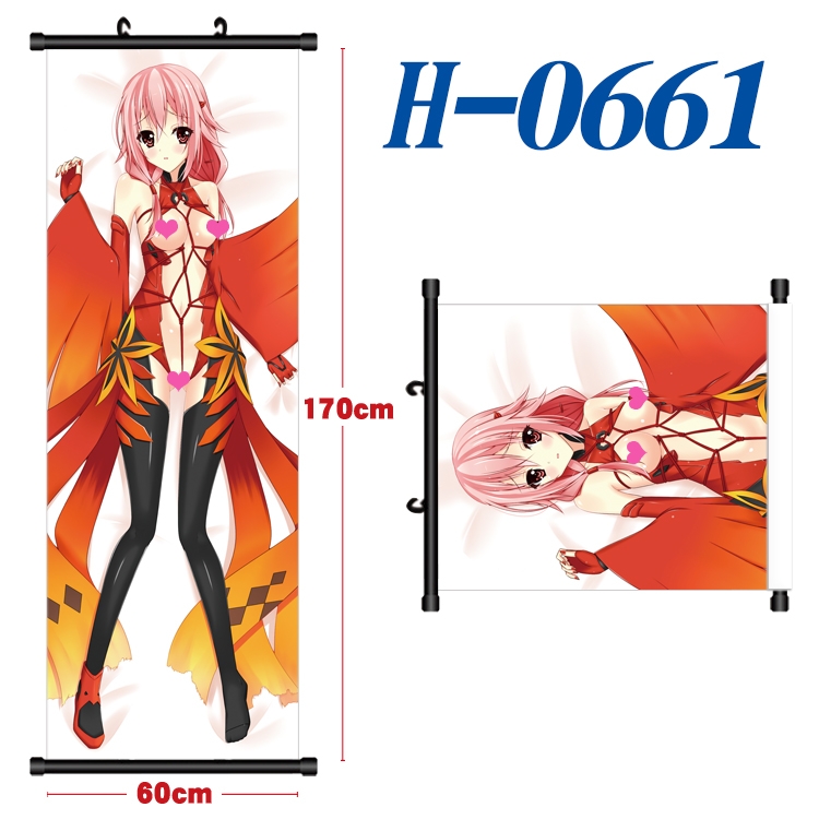 Guilty Crown Black plastic rod cloth hanging canvas painting 60x170cm H-0661
