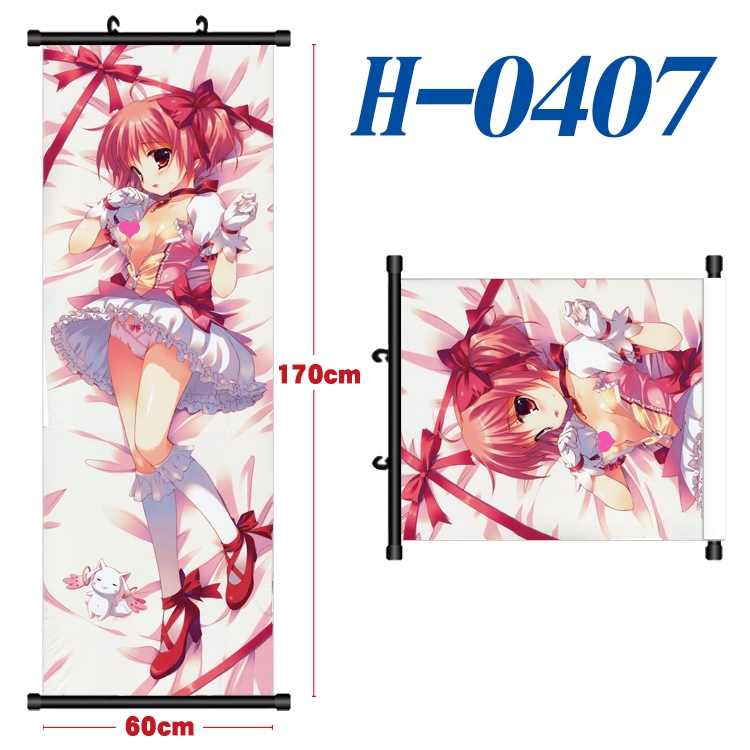 The Poem of Cherry Blossoms Black plastic rod cloth hanging canvas painting 60x170cm H-0407