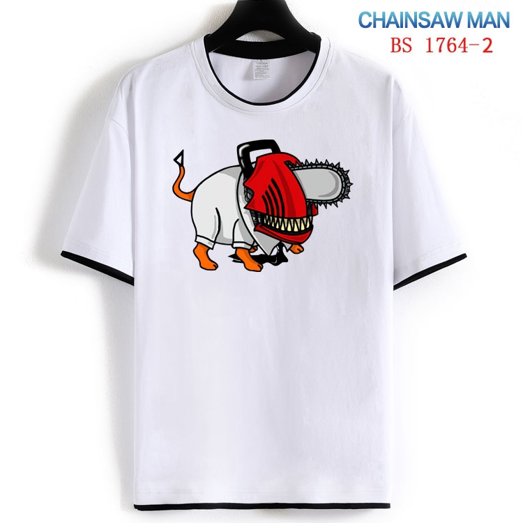 Chainsaw Man Cotton crew neck black and white trim short-sleeved T-shirt  from S to 4XL HM-1764-2