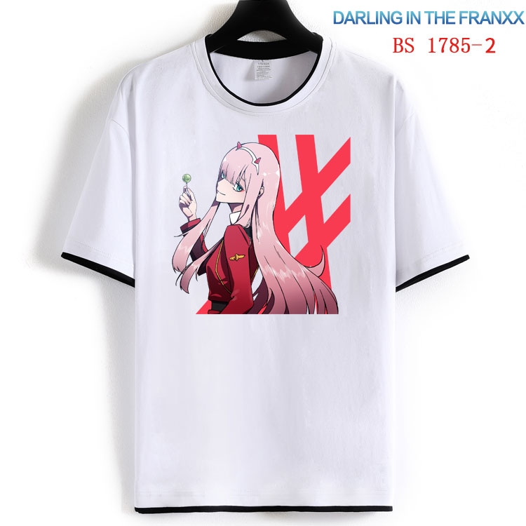 DARLING in the FRANX Cotton crew neck black and white trim short-sleeved T-shirt  from S to 4XL HM-1785-2