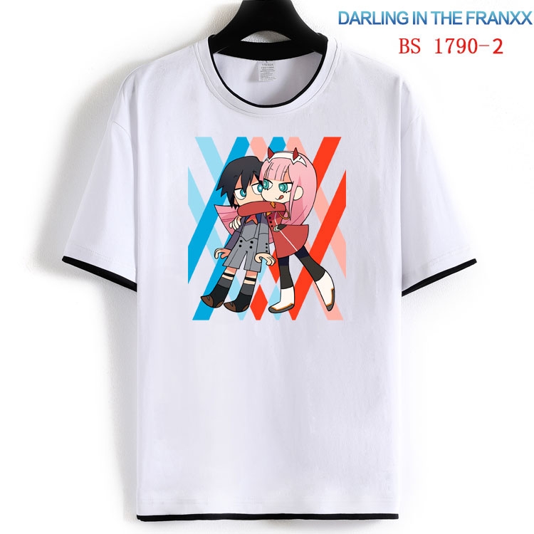 DARLING in the FRANX Cotton crew neck black and white trim short-sleeved T-shirt  from S to 4XL HM-1790-2