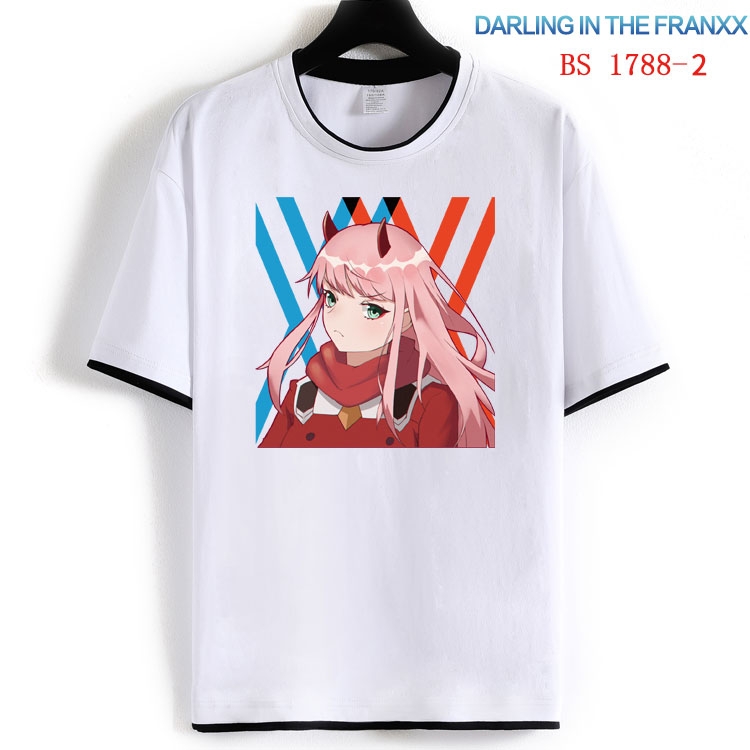 DARLING in the FRANX Cotton crew neck black and white trim short-sleeved T-shirt  from S to 4XL HM-1788-2