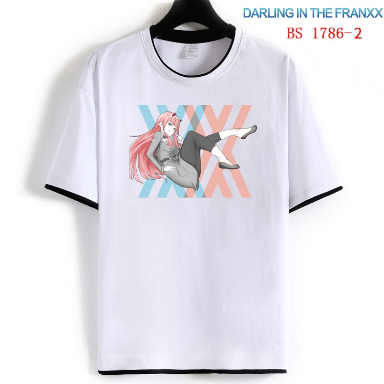 DARLING in the FRANX Cotton crew neck black and white trim short-sleeved T-shirt  from S to 4XL HM-1786-2