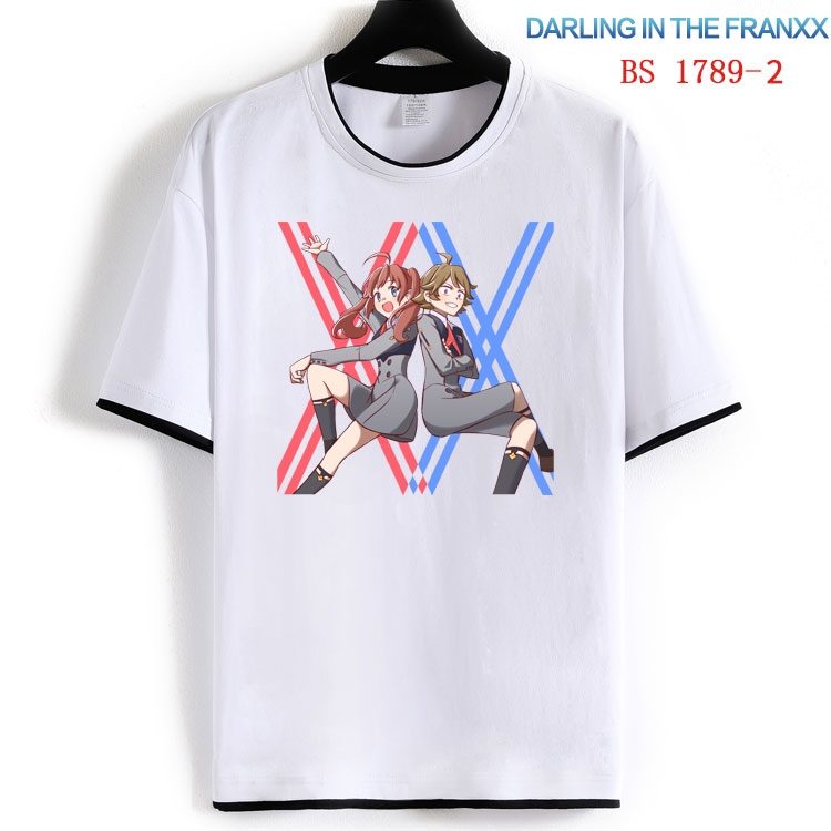 DARLING in the FRANX Cotton crew neck black and white trim short-sleeved T-shirt  from S to 4XL HM-1789-2