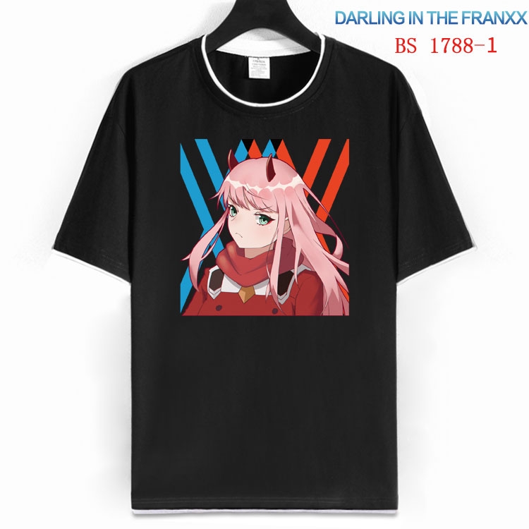 DARLING in the FRANX Cotton crew neck black and white trim short-sleeved T-shirt  from S to 4XL HM-1788-1