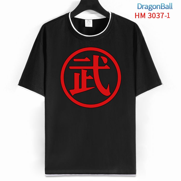 DRAGON BALLCotton crew neck black and white trim short-sleeved T-shirt  from S to 4XL HM-3037-1