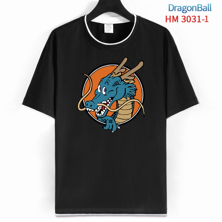 DRAGON BALLCotton crew neck black and white trim short-sleeved T-shirt  from S to 4XL HM-3031-1