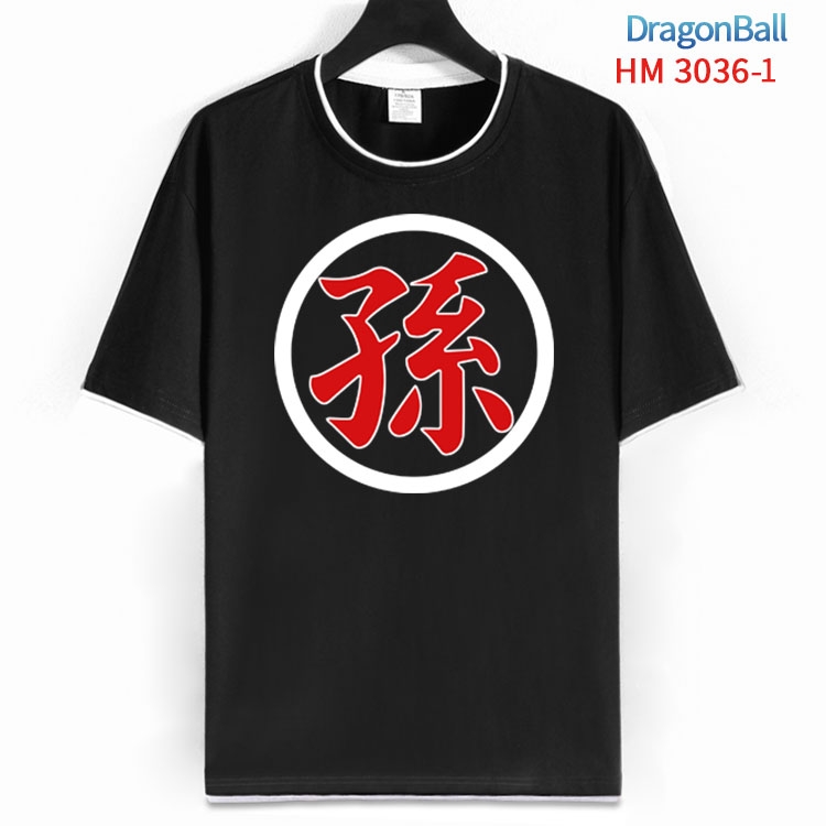 DRAGON BALL Cotton crew neck black and white trim short-sleeved T-shirt  from S to 4XL  HM-3036-1