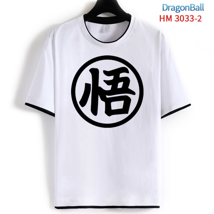 DRAGON BALL Cotton crew neck black and white trim short-sleeved T-shirt  from S to 4XL HM-3033-2