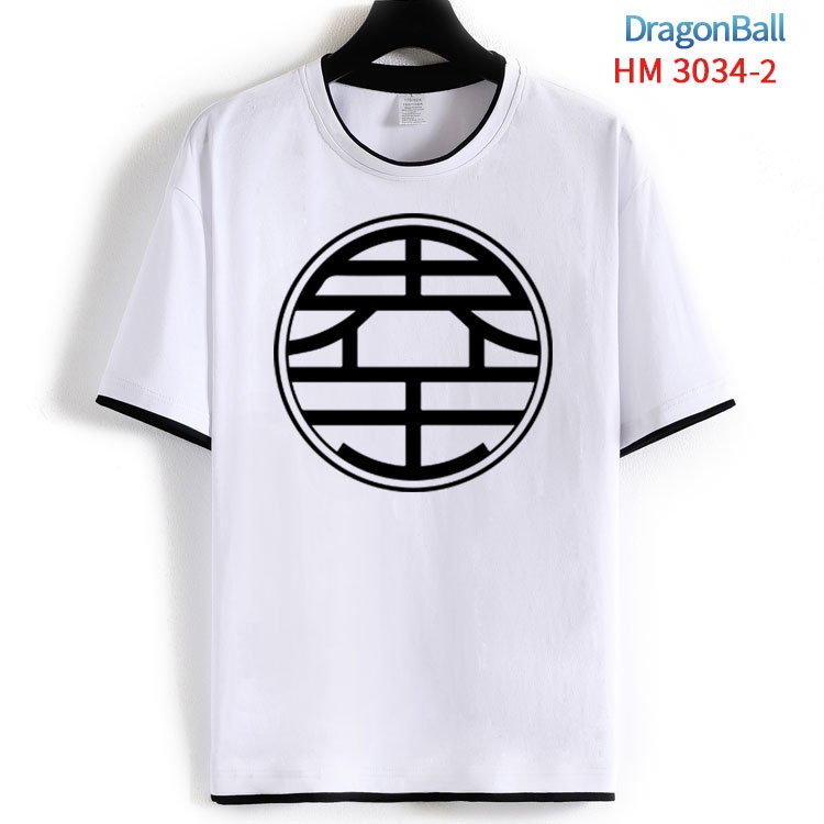 DRAGON BALL Cotton crew neck black and white trim short-sleeved T-shirt from S to 4XL HM-3034-2