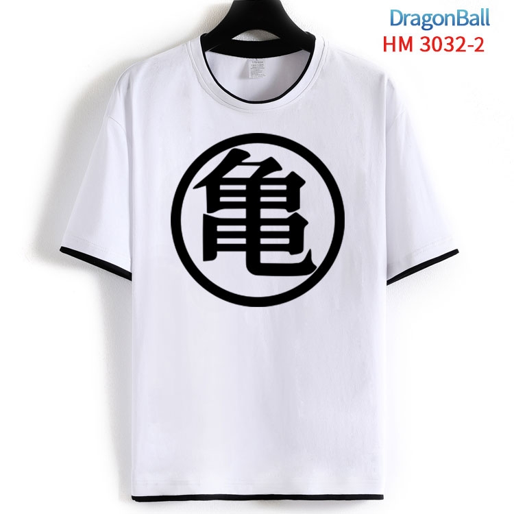 DRAGON BALLCotton crew neck black and white trim short-sleeved T-shirt  from S to 4XL HM-3032-2