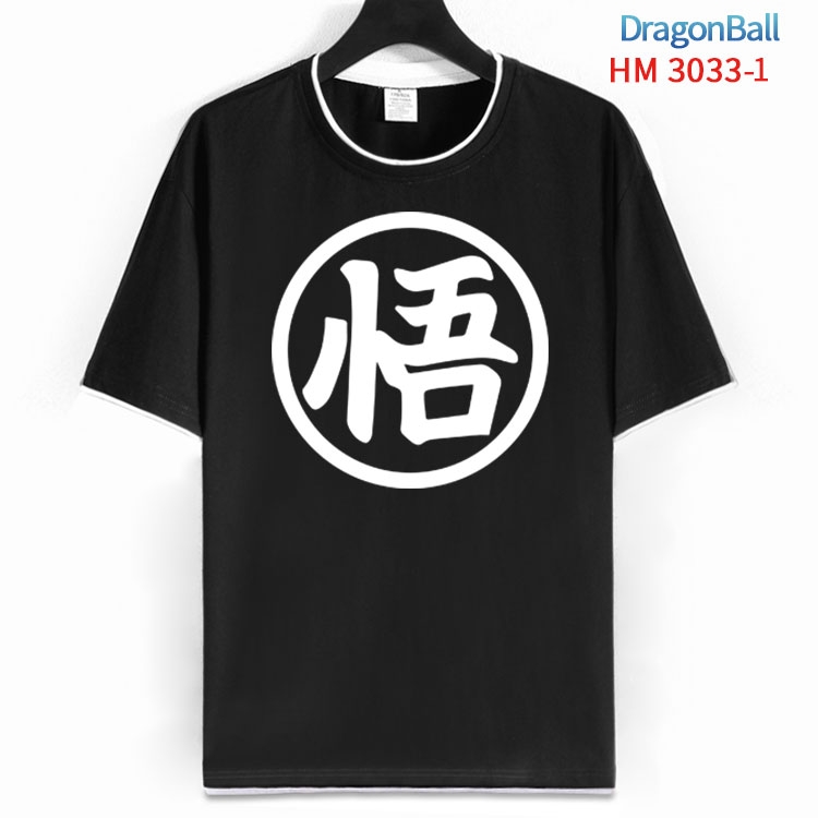 DRAGON BALL Cotton crew neck black and white trim short-sleeved T-shirt  from S to 4XL  HM-3033-1