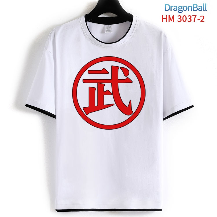 DRAGON BALL Cotton crew neck black and white trim short-sleeved T-shirt  from S to 4XL  HM-3037-2