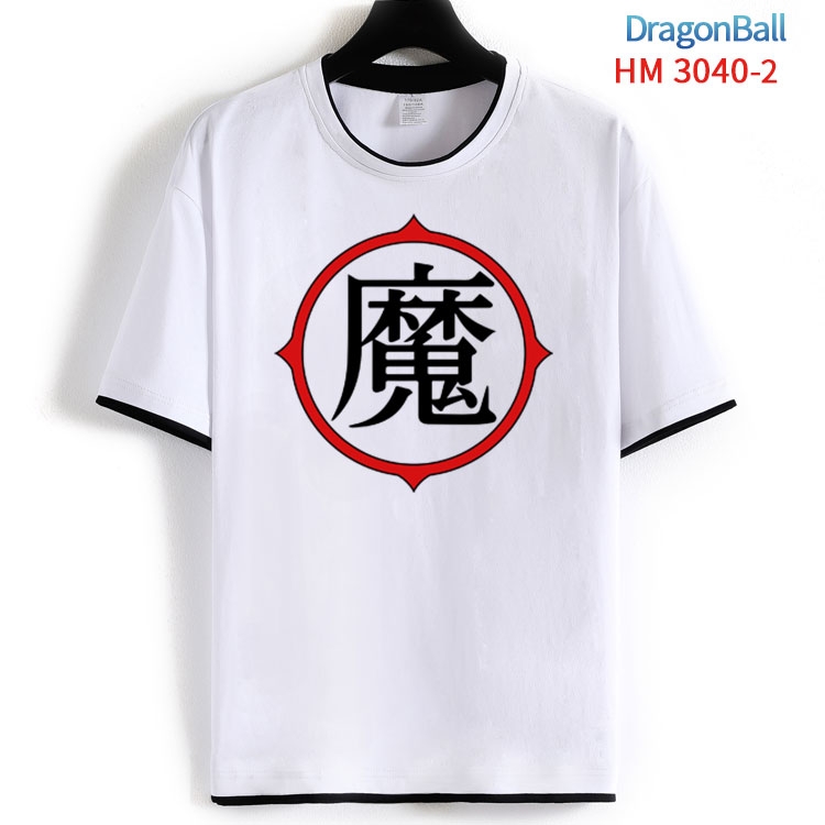 DRAGON BALLCotton crew neck black and white trim short-sleeved T-shirt  from S to 4XL HM-3040-2