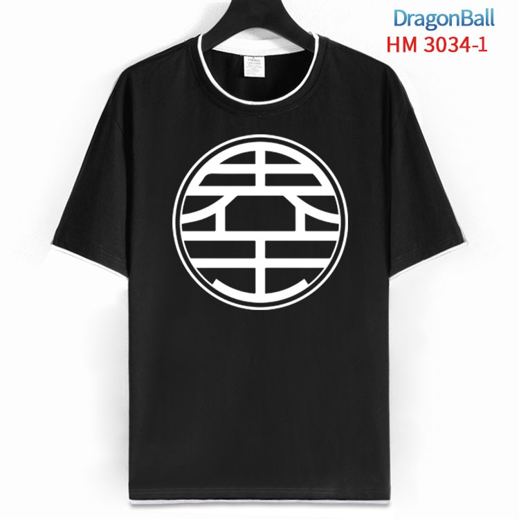 DRAGON BALLCotton crew neck black and white trim short-sleeved T-shirt  from S to 4XL HM-3034-1